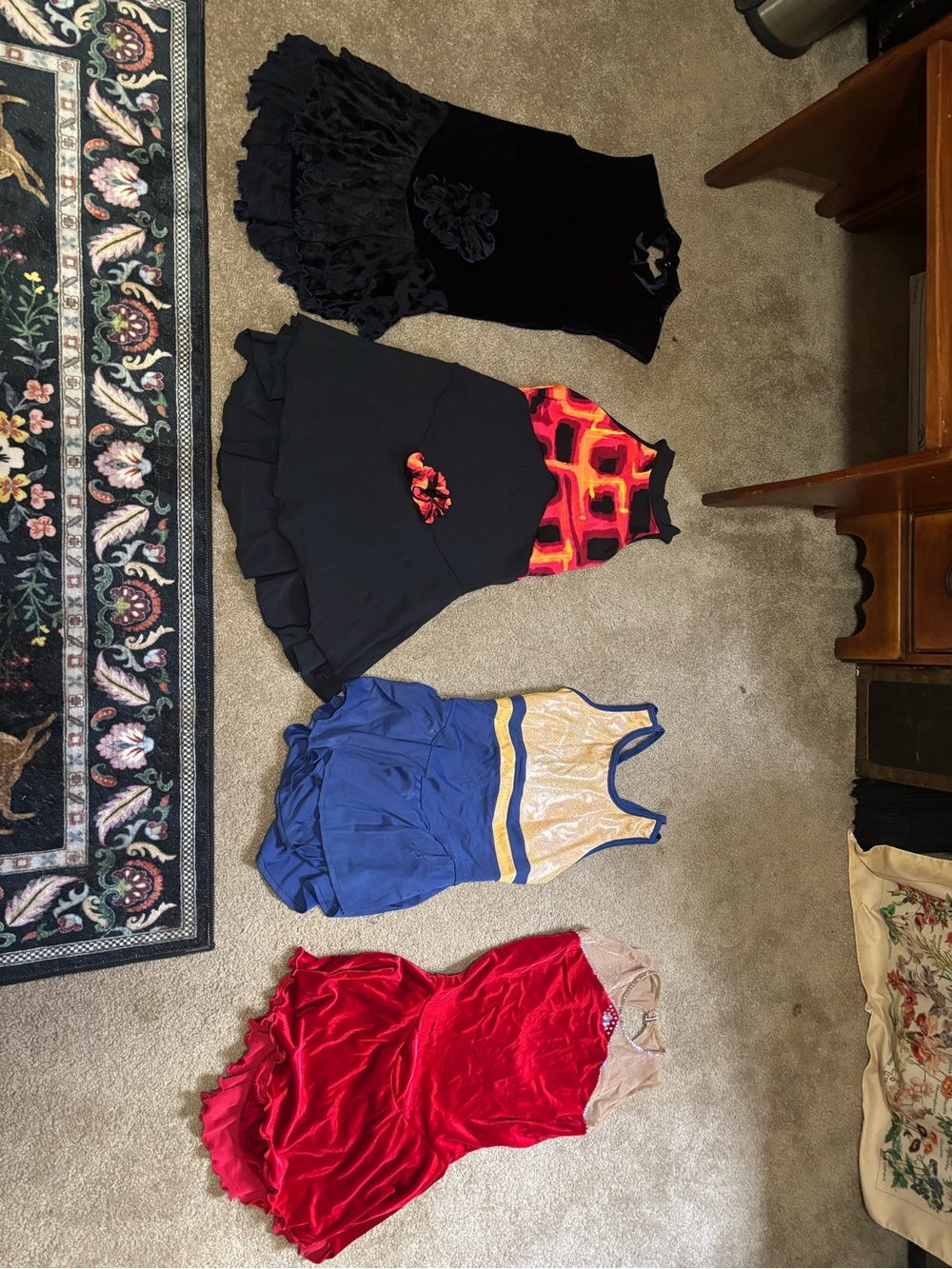 Lot of 5 Women's Figure Skating Dresses - Ladies Medium